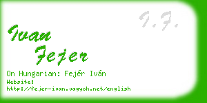 ivan fejer business card